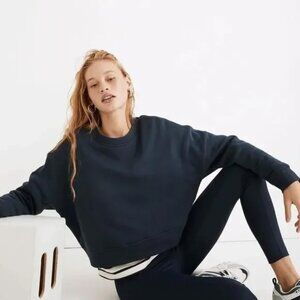 MADEWELL MWL Betterterry Crop Blue Sweatshirt Top Sz S